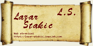 Lazar Stakić vizit kartica